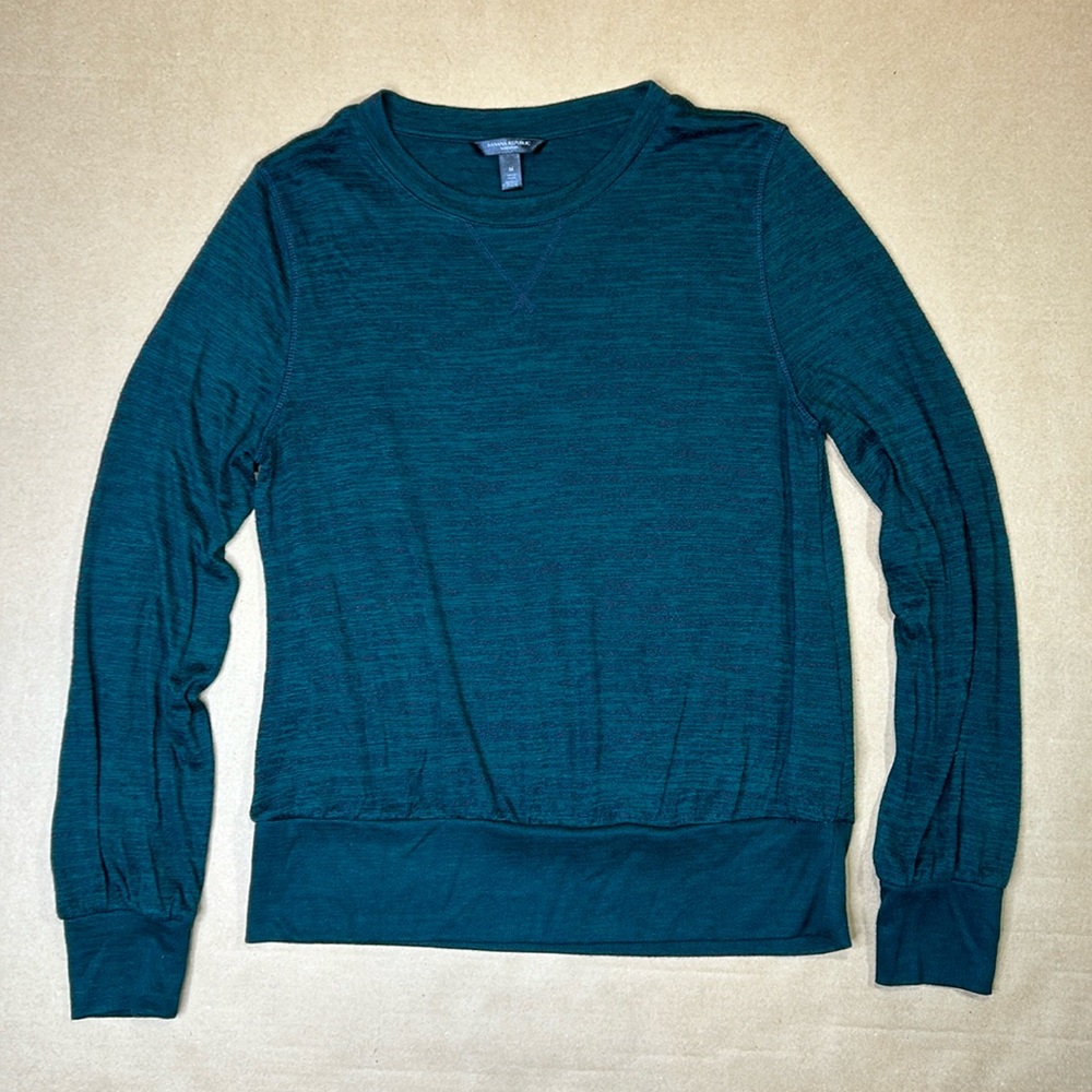 Banana Republic Luxespun Sweater Green Lightweight Size M